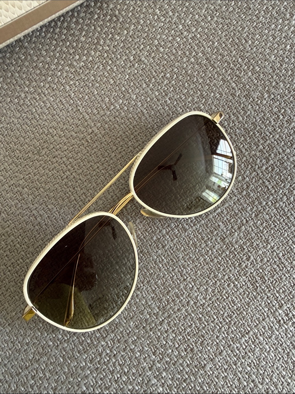 JIMMY CHOO RETO/SWhite Frame Aviator Women Sunglasses with Brown Gradient Lenses - Picture 3 of 7